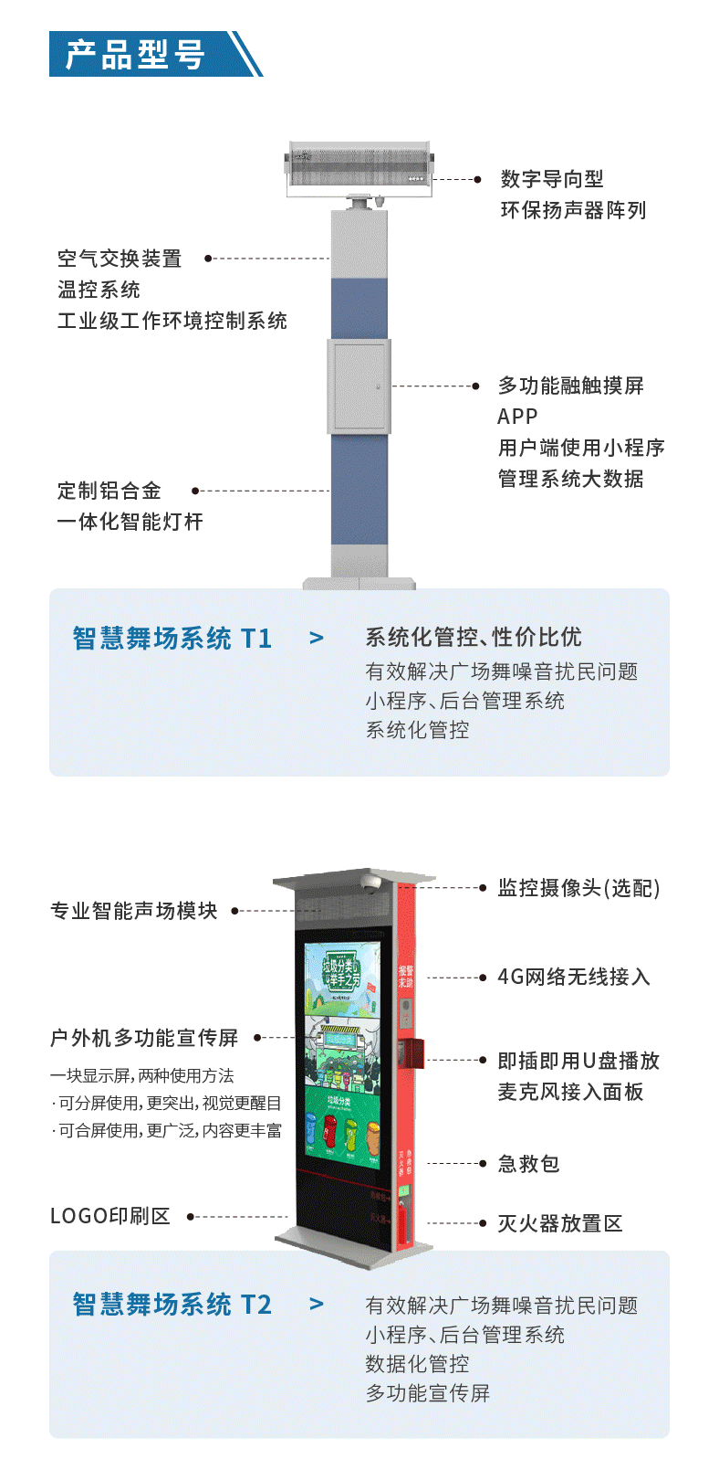 智慧廣場舞系統產品型號